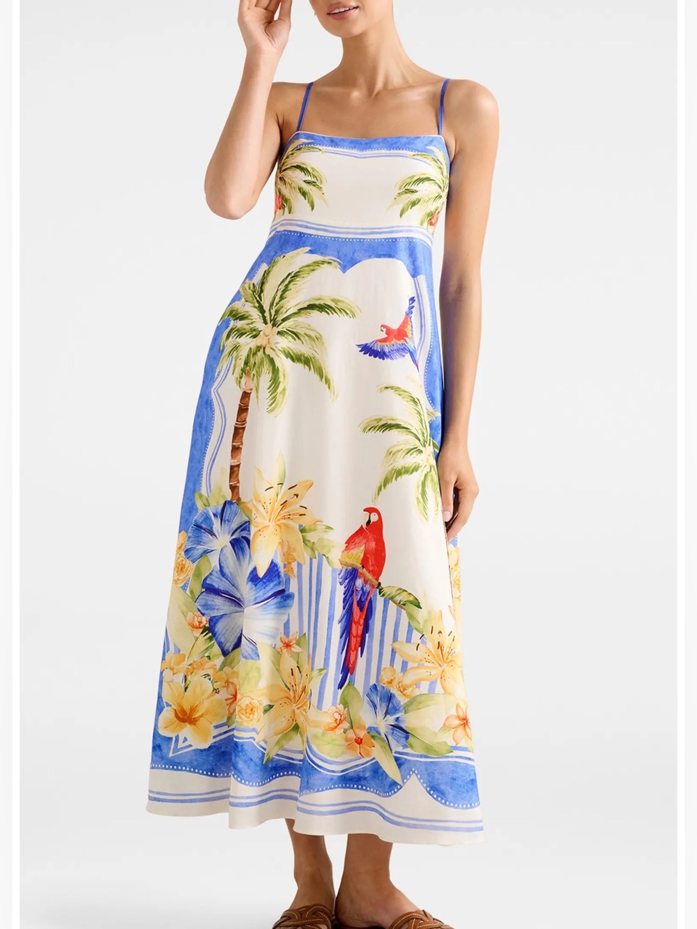 Bianca Mixed Print Linen Blend Dress by Ever New in size 6
